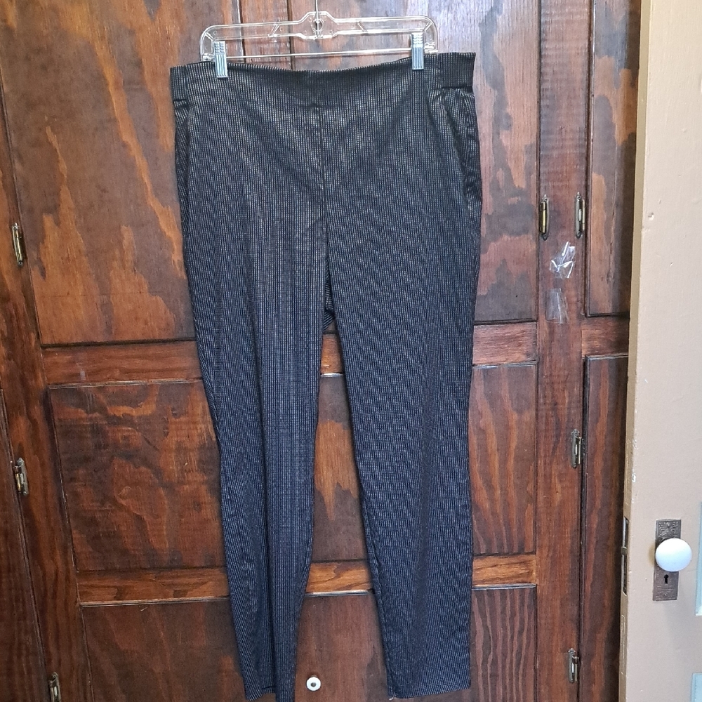 Simply Vera Vera Wang Navy Blue and Light Blue Striped Pants Skinny Size XL